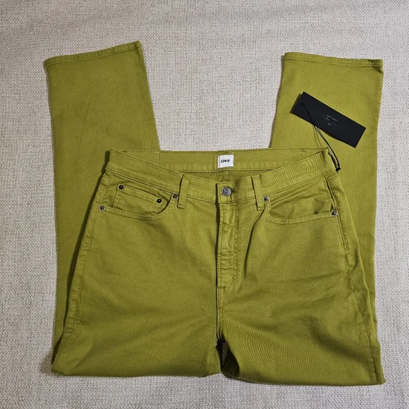 NWT Edwin Bree Slim Skinny Citrine Color High Rise Green Jeans Has Stretch Sz 32 - Picture 14 of 15